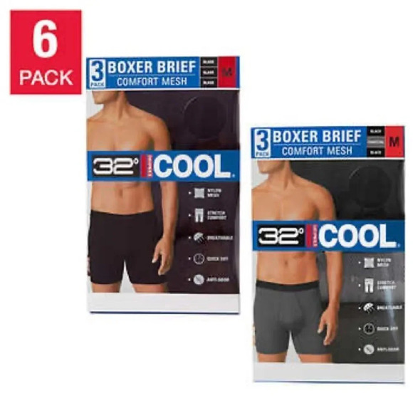 32 Degrees Men's Comfort Mesh Boxer Brief, 6-pair keeps you cool Large - Picture 1 of 7
